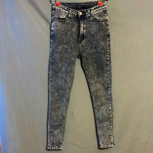 Women's Black Acid Wash Jeans